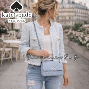 Kate Spade Pillow Quilted Crossbody Bag in Steel - Gray Washed Denim Color